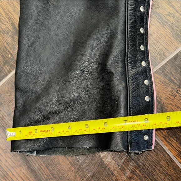 🔥 Papas Leather Motorcycle Chaps – XS – Pink Trim 🩷 - Picture 13 of 16